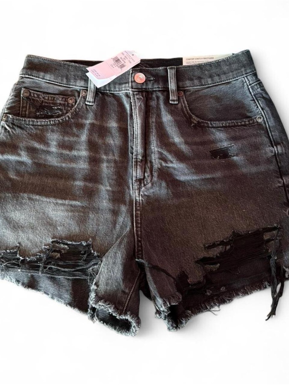 American Eagle Outfitters Women's Distressed Black Jean Shorts